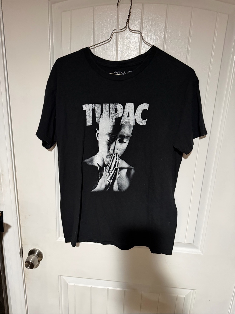 Men's Black Tupac Graphic Tee - Short Sleeve